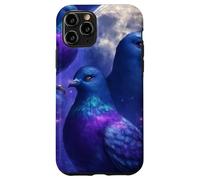 Mystical Pigeon Trio avec Full Moon Meme Art Coque pour iPhone 11 Pro