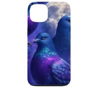 Mystical Pigeon Trio avec Full Moon Meme Art Coque pour iPhone 13