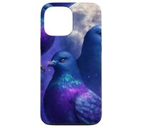 Mystical Pigeon Trio avec Full Moon Meme Art Coque pour iPhone 13 Pro Max