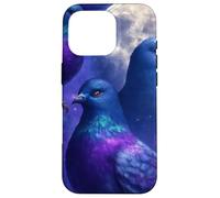 Mystical Pigeon Trio avec Full Moon Meme Art Coque pour iPhone 16 Pro