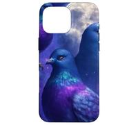 Mystical Pigeon Trio avec Full Moon Meme Art Coque pour iPhone 16 Pro Max