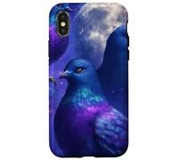 Mystical Pigeon Trio avec Full Moon Meme Art Coque pour iPhone X/XS