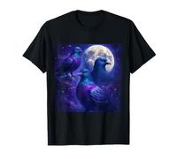 Mystical Pigeon Trio avec Full Moon Meme Art T-Shirt