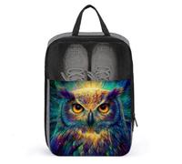 Mystical Sac à chaussures puissant en forme de tête de hibou pour voyage, usage quotidien, sac de rangement anti-poussière pour chaussures de golf