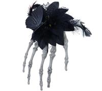 Mystical Skull Hand Hair Clip Avec Rose Embellissements Hairpin Hairpie Uniques Pour Halloween Party Fashion Statements Teen Adult Hair Accessoire