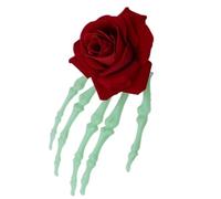 Mystical Skull Hand Hair Clip Avec Rose Embellissements Hairpin Hairpie Uniques Pour Halloween Party Fashion Statements Teen Adult Hair Accessoire