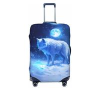 Mystical Winter Wolf Housses de protection élastiques pour bagages de 45,7 à 81,3 cm, noir, S