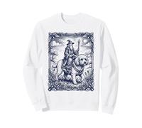 Mystical Wizard Riding Maltais Fantasy Gravure Art Sweatshirt