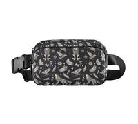 Mystical Wolves Sac banane tendance avec symbole céleste pour femmes, hommes, adolescents, mini sac à main croisé avec sangle réglable pour voyage, course à pied, randonnée, loups mystiques, symboles