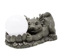 MystiCalls by Mayer Chess Figurine de jardin Dragon - Modèle Solar Lightball - Figurine fantaisie décorative dragon mignon