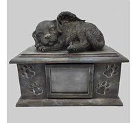 MystiCalls Grande urne pour chien grise en forme d'ange avec compartiment pour image