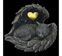 MystiCalls Urne pour chat grise en forme d'ange de chat dans l'aile