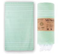 MyStilo® Serviette de sauna XXL - Grande serviette de bain douce - 100 x 200 cm - Séchage rapide - Serviette de plage de qualité supérieure - Pour hommes, femmes, yoga et fitness (vert menthe)