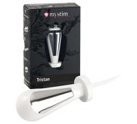 mystim Tristan - plug anal électrostimulation - silicone blanc