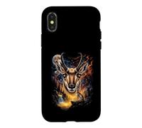 Mystique Antilope D'Amérique Pleine Lune Art Nature Coque pour iPhone X/XS