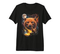 Mystique Chien des Buissons Pleine Lune Art Faune T-Shirt Haut de Gamme