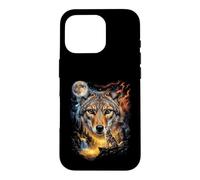 Mystique Coyote Pleine Lune Art Sauvage Coque pour iPhone 16 Pro