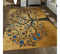 Mystique Fantastique Accent Tapis Arbre de Vie Milieu du siècle rétro Tapis pour Ferme Chambre Bureau à Domicile Poils Courts léger 90x150cm