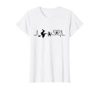 Mystique Gothique Occulte Sorcière Halloween Battement de Cœur Sorcière T-Shirt Graphique avec Valeur, Femme, Blanc, XL