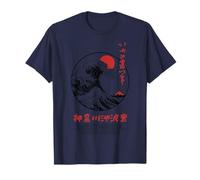 Mystique Japonais Vagues Rouge Soleil Kanagawa T-Shirt