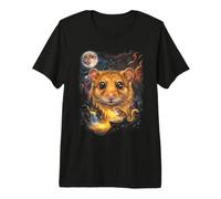 Mystique Loir Pleine Lune Art Forêt T-Shirt Haut de Gamme