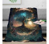 Mystique Plaid 3D Imprimé Arbre de Vie Microfibre Doux Décoration Maison Couverture Arbre Salon Lit 40x50(100x130cm)
