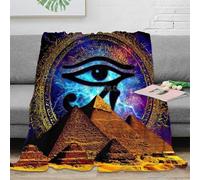 Mystique Plaid 3D Imprimé Pyramide Œil Microfibre Décoration Intérieure Couverture Style Égyptien Salon Chambre 80×90(200x230cm)