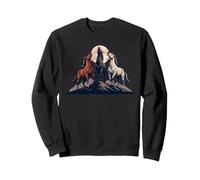 Mystique Rétro Majestic Cheval Esprit Animal Pleine Lune Nature Sweatshirt