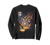 Mystique Springbok Pleine Lune Art Safari Sweatshirt