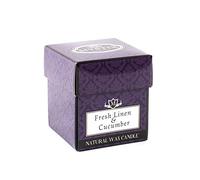 Mystix London | Lin frais et concombre - Petite bougie parfumée 8 cl | Meilleur arôme pour la maison, la cuisine, le salon et la salle de bain | Parfait comme cadeau | Bocal en verre réutilisable