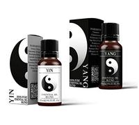 Mystix London | Lot de 2 mélanges d'huiles essentielles pures et naturelles Yin & Yang (2 x 10 ml) - pour diffuseurs, mélanges d'aromathérapie et de massage | Parfait comme cadeau | Végétalien, sans