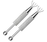 Mystnviou Ensemble de Pinces pour Piercing AcierSet 2 Pcs Stainless Steel Piercing Ball Holder Forceps Jewelry Changing Tool Ear Nose Lip Accessories 63×8mm