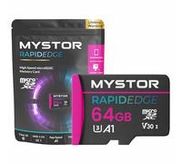 Mystor Go Pro Carte mémoire 64 Go pour GoPro Hero 13, 12, 11, 10, 9, 8, 7, 6, 5, 4 Noir Max Fusion Session GoPro SD pour caméra d'action Go Pro Micro SD Stockage vidéo 4K Classe 10, V30