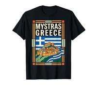 Mystras Drapeau Grèce Forteresse Byzantine Ville médiévale Rétro T-Shirt