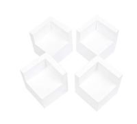 Mysummer Lot de 4 rehausseurs de lit blancs très résistants - Hauteur : 5,1 cm - En bois naturel massif - Pour lit, meubles, table, canapé, chaise