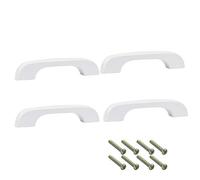Mysummer Lot de 5 poignées en bois massif pour tiroirs avec revêtement transparent et lisse Distance entre les trous 9,6 cm - Pour meubles, armoires, placards, tiroirs (blanc)