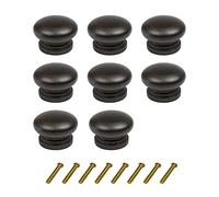 Mysummer Lot de 8 boutons de tiroir ronds en bois avec finition noyer noir pour armoires de cuisine, meubles, commodes, armoires, tiroirs