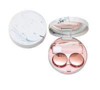 MYSUNBAR Étui à lentilles de contact avec miroir, étui à lentilles de contact, portable, convient pour les voyages, en plastique, motif marbre, kit de soin des yeux, multicolore, Organiseur de poche