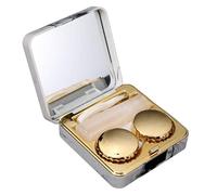MYSUNBAR Étui pour lentilles de contact, mini étui de voyage élégant simple pour lentilles de contact, miroir de surface en marbre mobile, arrosage carré, multicolore, organiseur de poche,