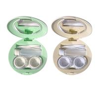 MYSUNBAR Lot de 2 étuis à lentilles de contact avec miroir et pince à épiler à ventouse pour activités de voyage à domicile Multicolore, Multicolore, Organiseur de poche