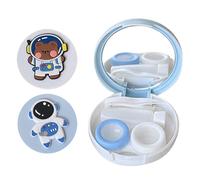 MYSUNBAR Lot de 2 étuis à lentilles de contact avec miroir et pince à épiler à ventouse pour activités de voyage à la maison Multicolore, Multicolore, Organiseur de poche
