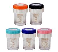 MYSUNBAR Lot de 5 récipients pour lentilles de contact, machine de nettoyage de lentilles de contact, nettoyant manuel pour lentilles de contact, rotations portables, multicolore, Organiseur de poche