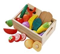 mysunny Fruits et légumes Jouets Bois de magnetique, Cuisine Enfant Simulation de Jouets éducatifs et Perception des Couleurs pour Les Enfants d'âge préscolaire, garçons Filles