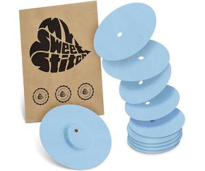 MySweetStitch - 10 x Dexcom G7 Patch avec trou de ventilation, Overpatch Ø 65 mm, protection capteur, imperméable, respirant, doux pour la peau, Fabriqué en Allemagne, Bleu Glacé
