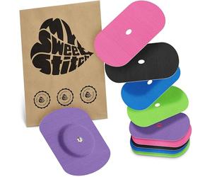 MySweetStitch - 10 x Freestyle Libre 1 & 2 Patch, Oval avec trou d'aération, Overpatch Ø 70 x 55 mm, protection capteur, imperméable, respirant, doux pour la peau, Fabriqué en Allemagne, Arc-en-ciel