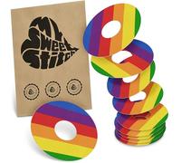 MySweetStitch - 10 x KatheterPatch, pansement adhésif avec forte tenue, protection capteur, imperméable, respirant, doux pour la peau, compatible avec MiniMed, T:slim et Medtronic Guardian, Pride