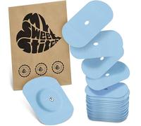 MySweetStitch - 25 x Freestyle Libre 1 & 2 pansement, Oval avec trou d'aération, Overpatch Ø 70 x 55 mm, protection capteur, imperméable, respirant, doux pour la peau, Fabriqué en Allemagne, Ice Blue