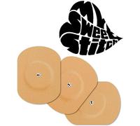 MySweetStitch - 25 x Freestyle Libre 1 & 2 Patch, Oval avec trou d'aération, Overpatch Ø 70 x 55 mm, protection capteur, imperméable, respirant, doux pour la peau, Fabriqué en Allemagne, Beige