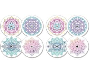 MySweetStitch | autocollants capteur Freestyle Libre 1 & 2 | Set d'autocollants (4 pièces) avec TROU D'AÉRATION | Mandala | Made in Germany (Lot de 2)