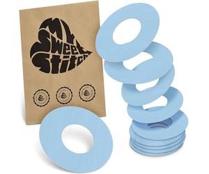 MySweetStitch FreeStyle Libre 1/2 Ringpatch - 10x patchs anneau ronds, maintien extra fort autour du capteur, imperméable & doux pour la peau, hypoallergénique, Made in Germany, Ice Blue